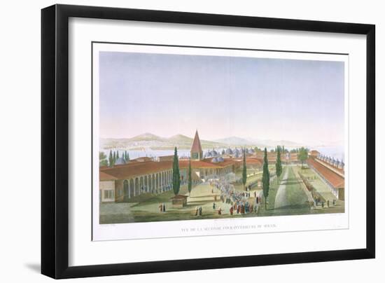 View of the Inner Courtyard of the Seraglio, Topkapi Palace, Constantinople-Anton Ignaz Melling-Framed Giclee Print