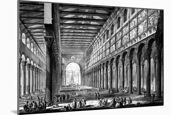 View of the Interior of Basilica of San Paolo Fuori Le Mura, from the 'Views of Rome' Series,…-Giovanni Battista Piranesi-Mounted Giclee Print