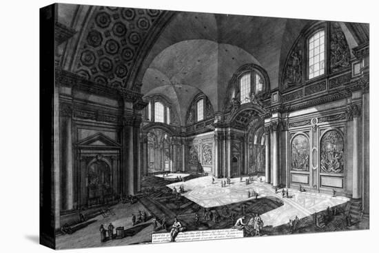 View of the Interior of Santa Maria Degli Angeli E Dei Martiri, from the 'Views of Rome' Series,…-Giovanni Battista Piranesi-Stretched Canvas