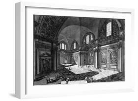 View of the Interior of Santa Maria Degli Angeli E Dei Martiri, from the 'Views of Rome' Series,…-Giovanni Battista Piranesi-Framed Giclee Print