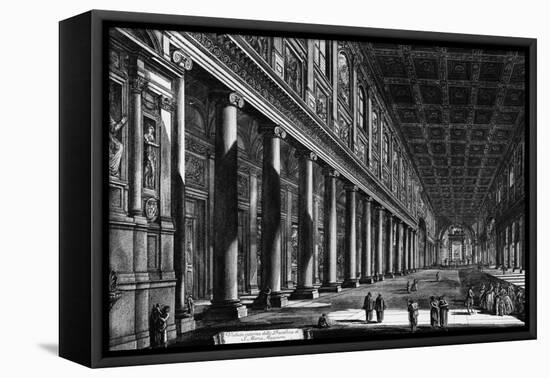 View of the Interior of Santa Maria Maggiore, from the 'Views of Rome' Series, C.1760-Giovanni Battista Piranesi-Framed Stretched Canvas