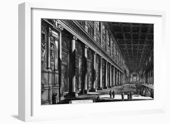 View of the Interior of Santa Maria Maggiore, from the 'Views of Rome' Series, C.1760-Giovanni Battista Piranesi-Framed Giclee Print