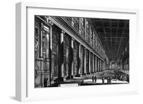 View of the Interior of Santa Maria Maggiore, from the 'Views of Rome' Series, C.1760-Giovanni Battista Piranesi-Framed Giclee Print