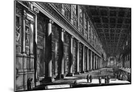 View of the Interior of Santa Maria Maggiore, from the 'Views of Rome' Series, C.1760-Giovanni Battista Piranesi-Mounted Giclee Print