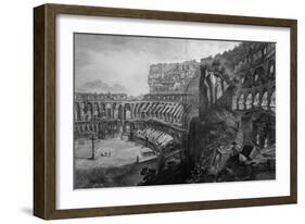 View of the Interior of the Coliseum, from 'Le Antichita Romane de G.B. Piranesi'-Giovanni Battista Piranesi-Framed Giclee Print