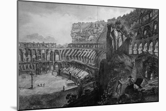 View of the Interior of the Coliseum, from 'Le Antichita Romane de G.B. Piranesi'-Giovanni Battista Piranesi-Mounted Giclee Print