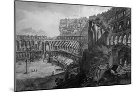 View of the Interior of the Coliseum, from 'Le Antichita Romane de G.B. Piranesi'-Giovanni Battista Piranesi-Mounted Giclee Print