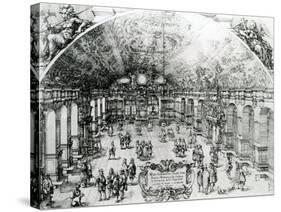View of the Interior of the Lusthaus in Stuttgart, 1619-null-Stretched Canvas