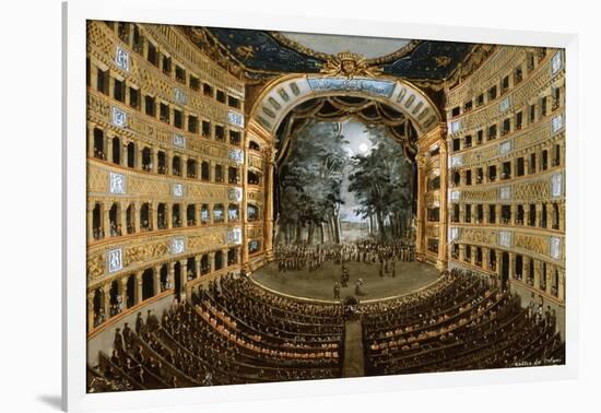 View of the Interior of the Teatro San Carlo, Naples, 19th Century-null-Framed Giclee Print