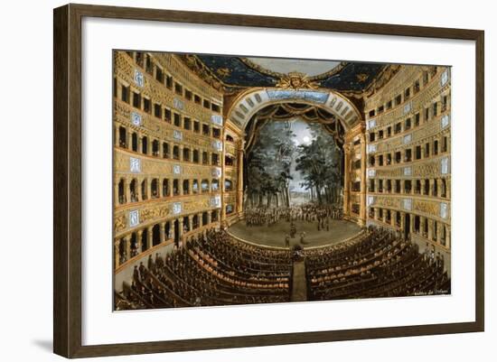 View of the Interior of the Teatro San Carlo, Naples, 19th Century-null-Framed Giclee Print