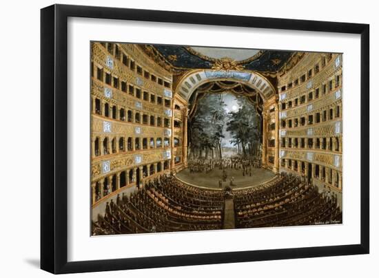 View of the Interior of the Teatro San Carlo, Naples, 19th Century-null-Framed Giclee Print