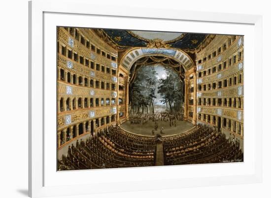 View of the Interior of the Teatro San Carlo, Naples, 19th Century-null-Framed Giclee Print