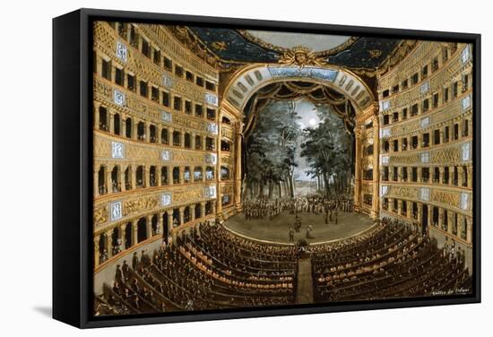 View of the Interior of the Teatro San Carlo, Naples, 19th Century-null-Framed Stretched Canvas