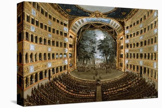 View of the Interior of the Teatro San Carlo, Naples, 19th Century-null-Stretched Canvas