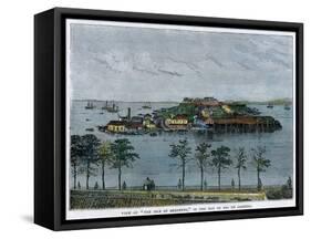 View of the Isle of Serpents, in the Bay of Rio De Janeiro, Brazil, C1880-null-Framed Stretched Canvas