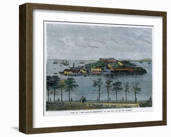 View of the Isle of Serpents, in the Bay of Rio De Janeiro, Brazil, C1880-null-Framed Giclee Print