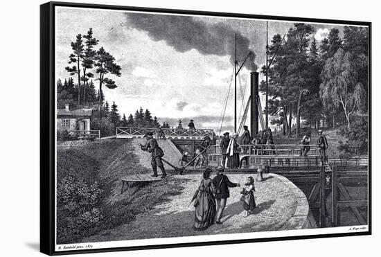 View of the Juustila Lock in Finland, 1873-August Weger-Framed Stretched Canvas