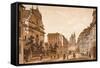 View of the Karmelitská Street Towards the Church of St. Nicholas, Prague-Vincenc Morstadt-Framed Stretched Canvas