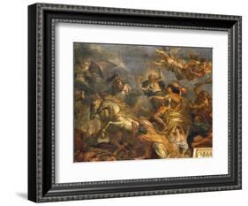 View of the King Taking Maastricht in Thirteen Days in 1673 and the Passage on the Rhine-Charles Le Brun-Framed Giclee Print