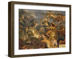 View of the King Taking Maastricht in Thirteen Days in 1673 and the Passage on the Rhine-Charles Le Brun-Framed Giclee Print