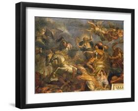 View of the King Taking Maastricht in Thirteen Days in 1673 and the Passage on the Rhine-Charles Le Brun-Framed Giclee Print