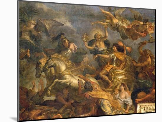 View of the King Taking Maastricht in Thirteen Days in 1673 and the Passage on the Rhine-Charles Le Brun-Mounted Giclee Print