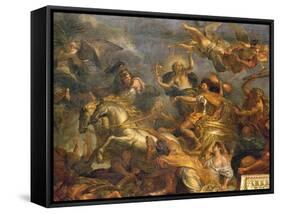 View of the King Taking Maastricht in Thirteen Days in 1673 and the Passage on the Rhine-Charles Le Brun-Framed Stretched Canvas
