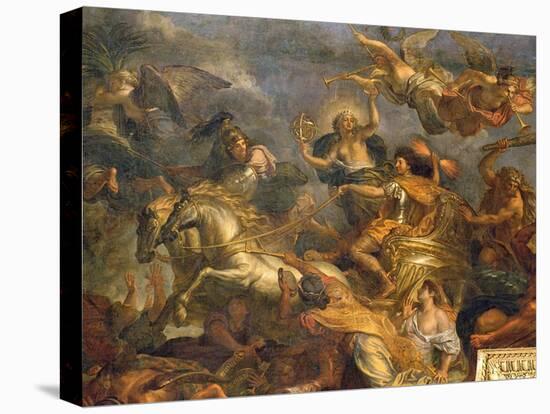 View of the King Taking Maastricht in Thirteen Days in 1673 and the Passage on the Rhine-Charles Le Brun-Stretched Canvas