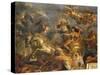 View of the King Taking Maastricht in Thirteen Days in 1673 and the Passage on the Rhine-Charles Le Brun-Stretched Canvas