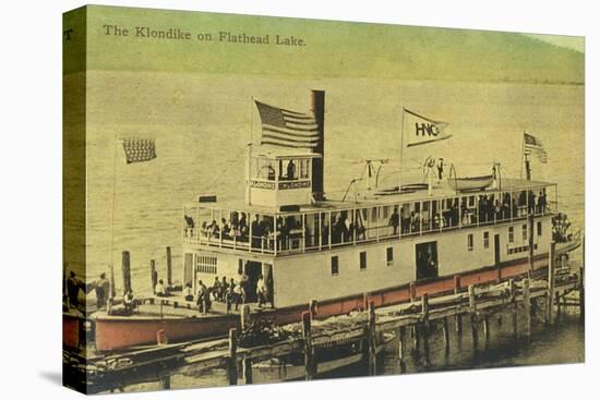 View of the Klondike Riverboat - Flathead Lake, MT-Lantern Press-Stretched Canvas