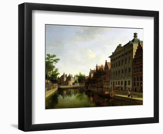 View of the Kloveniersburgwal in Amsterdam, with the Waag-Gerrit Adriaensz Berckheyde-Framed Giclee Print