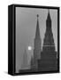 View of the Kremlin and Spassky Tower under Full Moon-Carl Mydans-Framed Stretched Canvas