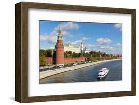 View of the Kremlin, UNESCO World Heritage Site, on the banks of the Moscow River, Moscow, Russia,-Miles Ertman-Framed Photographic Print