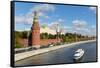 View of the Kremlin, UNESCO World Heritage Site, on the banks of the Moscow River, Moscow, Russia,-Miles Ertman-Framed Stretched Canvas