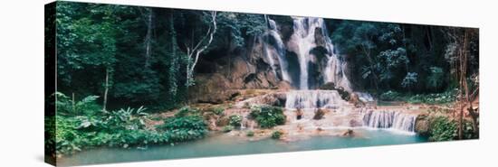 View of the Kuang Si Falls, Luang Prabang, Laos-null-Stretched Canvas