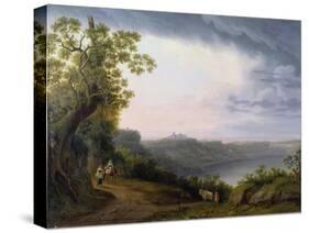 View of the Lake Albano with Castel Gandolfo, 1800-Jacob Philipp Hackert-Stretched Canvas