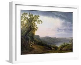 View of the Lake Albano with Castel Gandolfo, 1800-Jacob Philipp Hackert-Framed Giclee Print