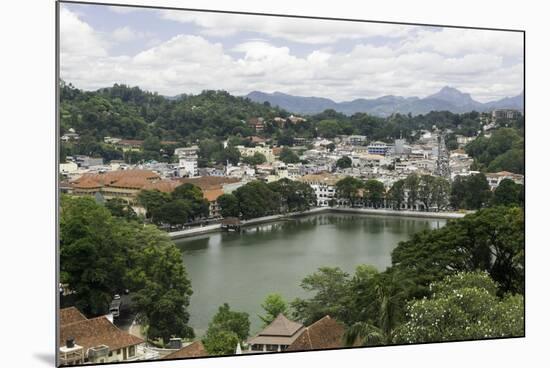 View of the Lake and Town of Kandy, Sri Lanka, Asia-John Woodworth-Mounted Photographic Print