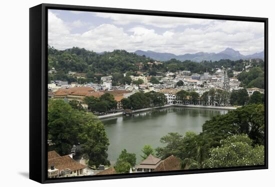 View of the Lake and Town of Kandy, Sri Lanka, Asia-John Woodworth-Framed Stretched Canvas