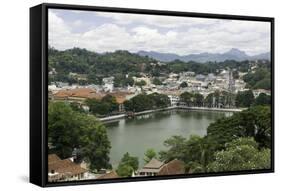 View of the Lake and Town of Kandy, Sri Lanka, Asia-John Woodworth-Framed Stretched Canvas