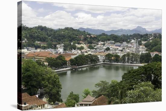 View of the Lake and Town of Kandy, Sri Lanka, Asia-John Woodworth-Stretched Canvas