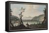 View of the Lake Avernus from the Road Between Puzzoli and Cuma-Pietro Fabris-Framed Stretched Canvas