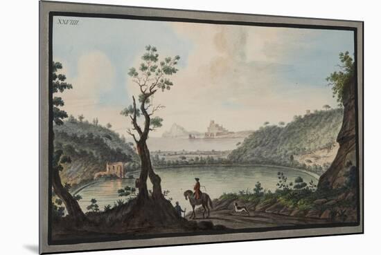 View of the Lake Avernus from the Road Between Puzzoli and Cuma-Pietro Fabris-Mounted Giclee Print