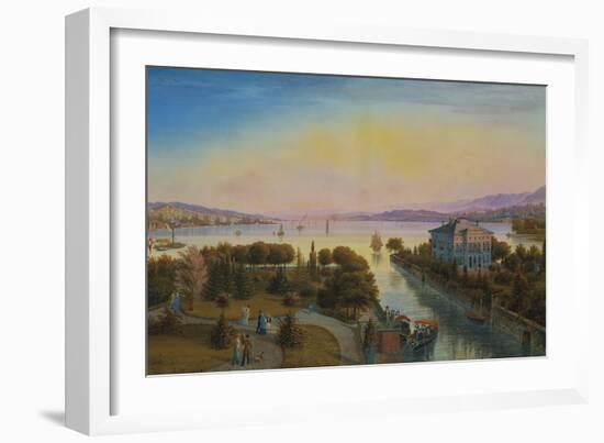 View of the Lake of Zurich with the Villa Rosau-Emanuel Labhardt-Framed Giclee Print