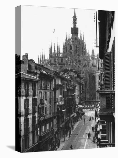 View of the Landscape of Milan with the Cathedral Dominating the Background-Carl Mydans-Stretched Canvas