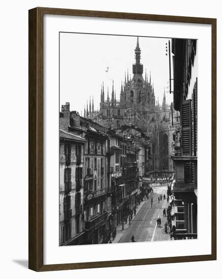 View of the Landscape of Milan with the Cathedral Dominating the Background-Carl Mydans-Framed Photographic Print