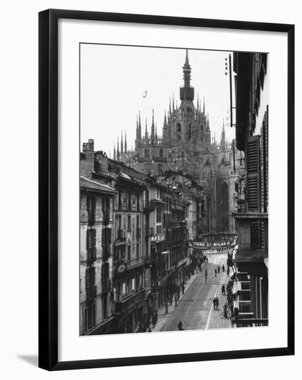 View of the Landscape of Milan with the Cathedral Dominating the Background-Carl Mydans-Framed Photographic Print