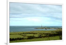 View of the Lifeboat Station, the Small Port of Goury Le Gros-Du-Raz and Geometrical Fields-null-Framed Giclee Print