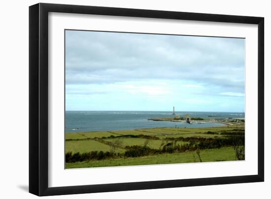 View of the Lifeboat Station, the Small Port of Goury Le Gros-Du-Raz and Geometrical Fields-null-Framed Premium Giclee Print