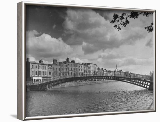 View of the Liffey River and the Metal Bridge in Dublin-Hans Wild-Framed Photographic Print